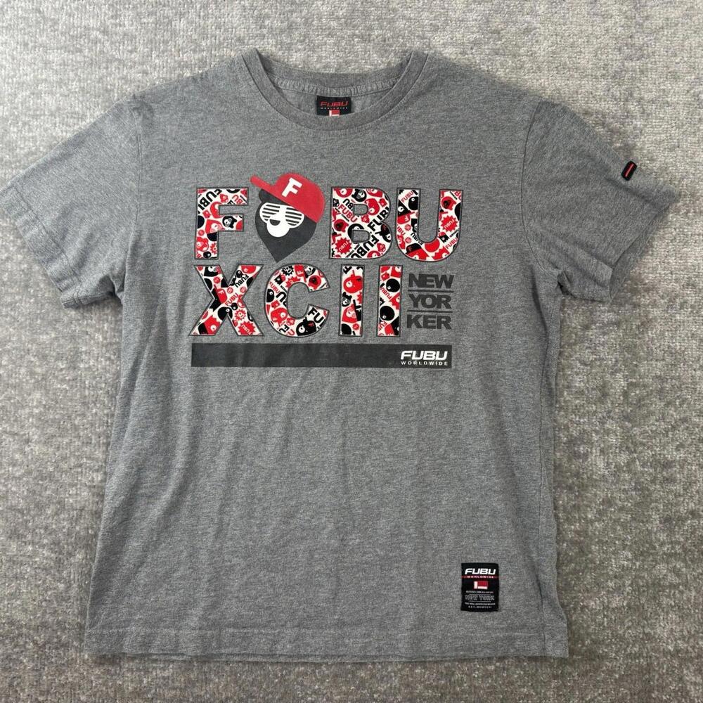 Vintage Fubu Big Logo T-Shirt Size Medium Y2K